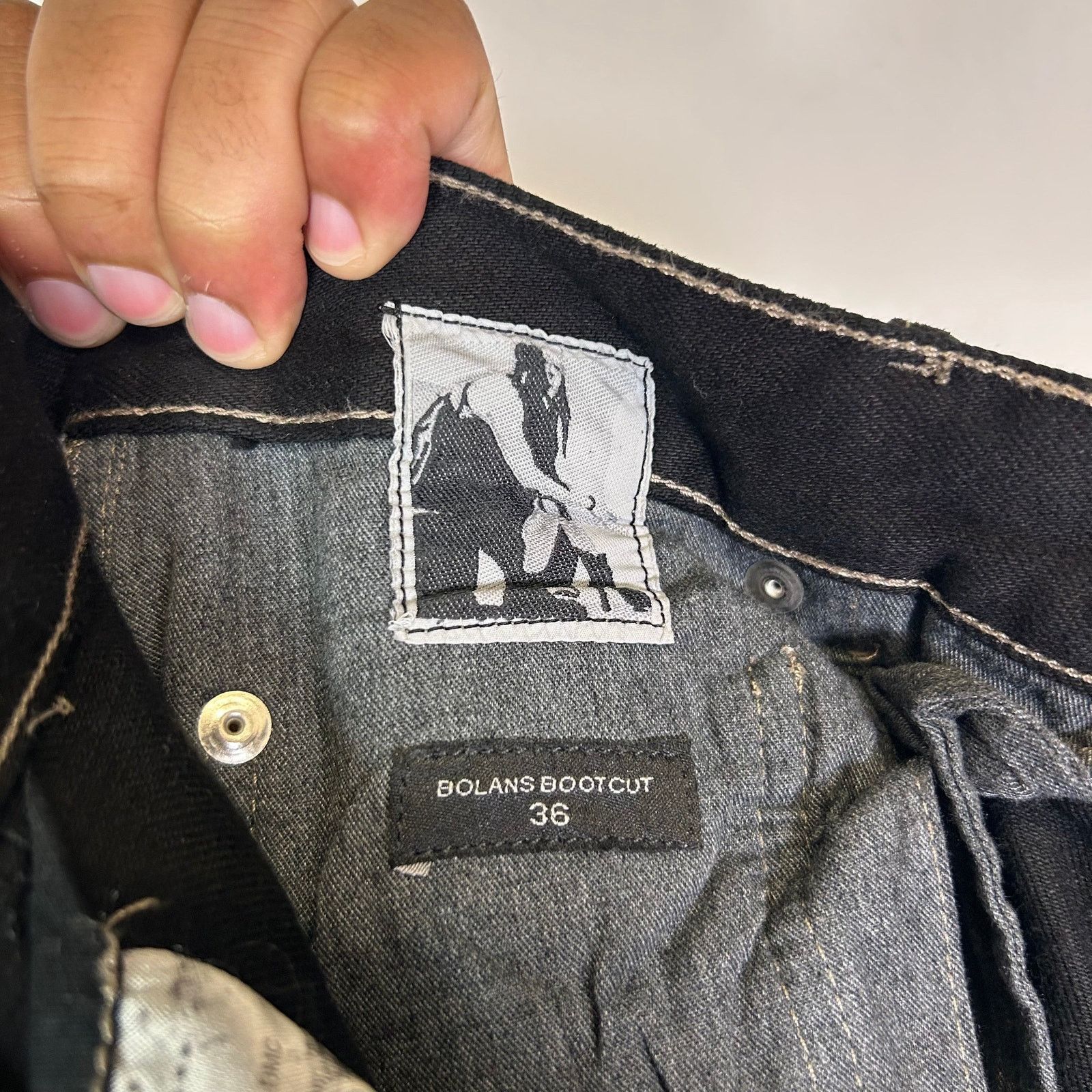 Rick Owens Waxed Crackled-Effect Bolan Bootcut Jeans Size US 36 / EU 52 - 7 Thumbnail