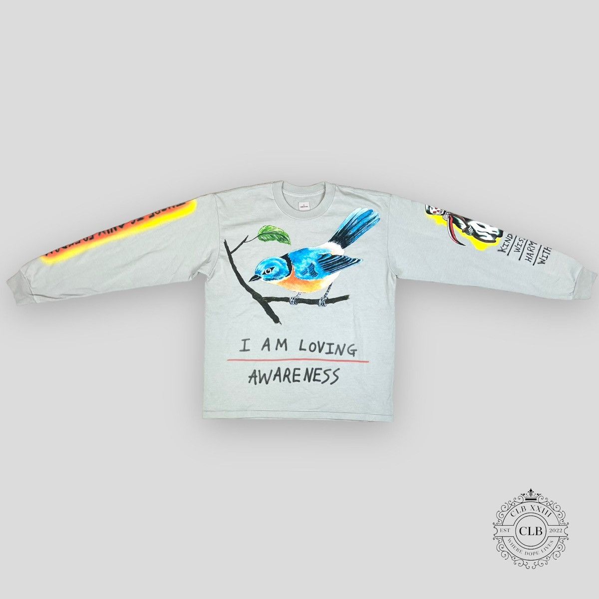YEEZY X WES LANG LONG SLEEVE BIRD TEE - VAPOR