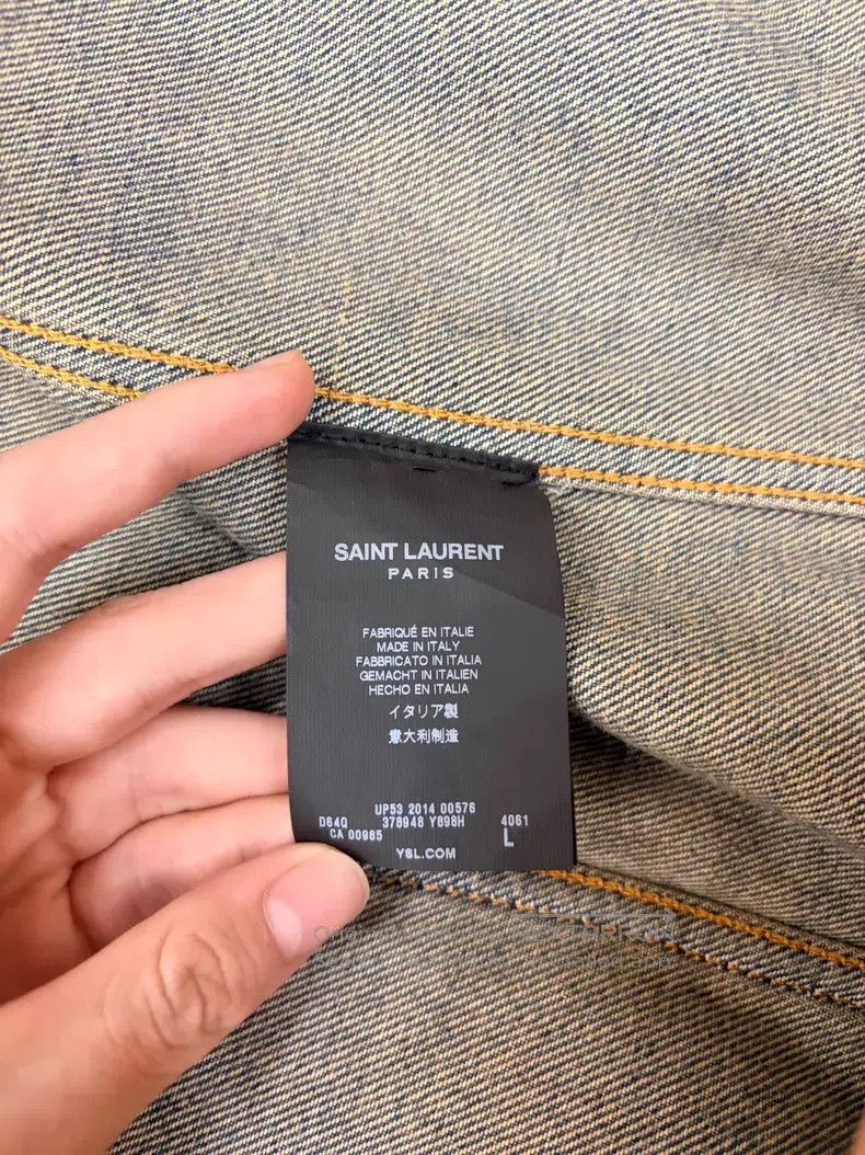 Saint Laurent Paris Saint Laurent Paris Studded Rhinestone Denim Jacket i Size US L / EU 52-54 / 3 - 7 Thumbnail