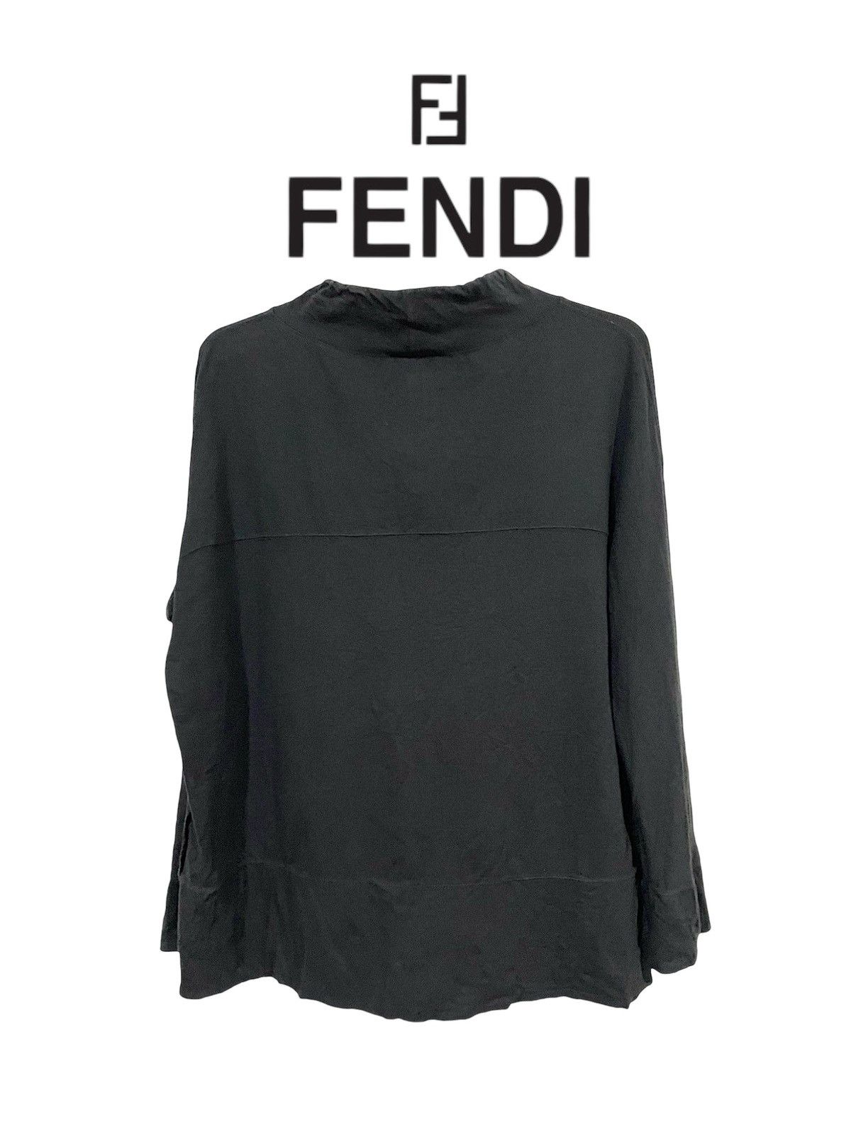 Fendi Fendi Boxy 90s Drawstring Turtle Neck Elastic Shirts Size US L / EU 52-54 / 3 - 6 Thumbnail