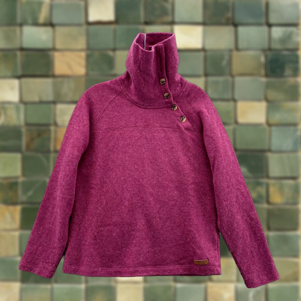 Merrell Merrell Sweater Womens Pink Medium Wool Blend Buttoned Turtle Neck Hiking Preppy Size M / US 6-8 / IT 42-44 - 1 Thumbnail