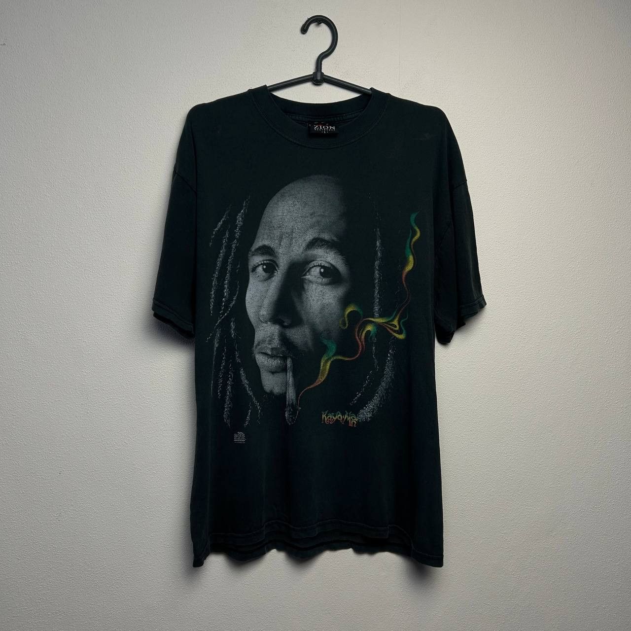Bob Marley Vintage Bob Marley 1990s Zion tag rare band streetwear tee Size US L / EU 52-54 / 3 - 1 Thumbnail