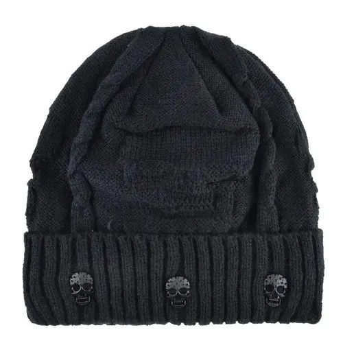 Japanese Brand Knitted Skull Beanies Size ONE SIZE - 1 Thumbnail