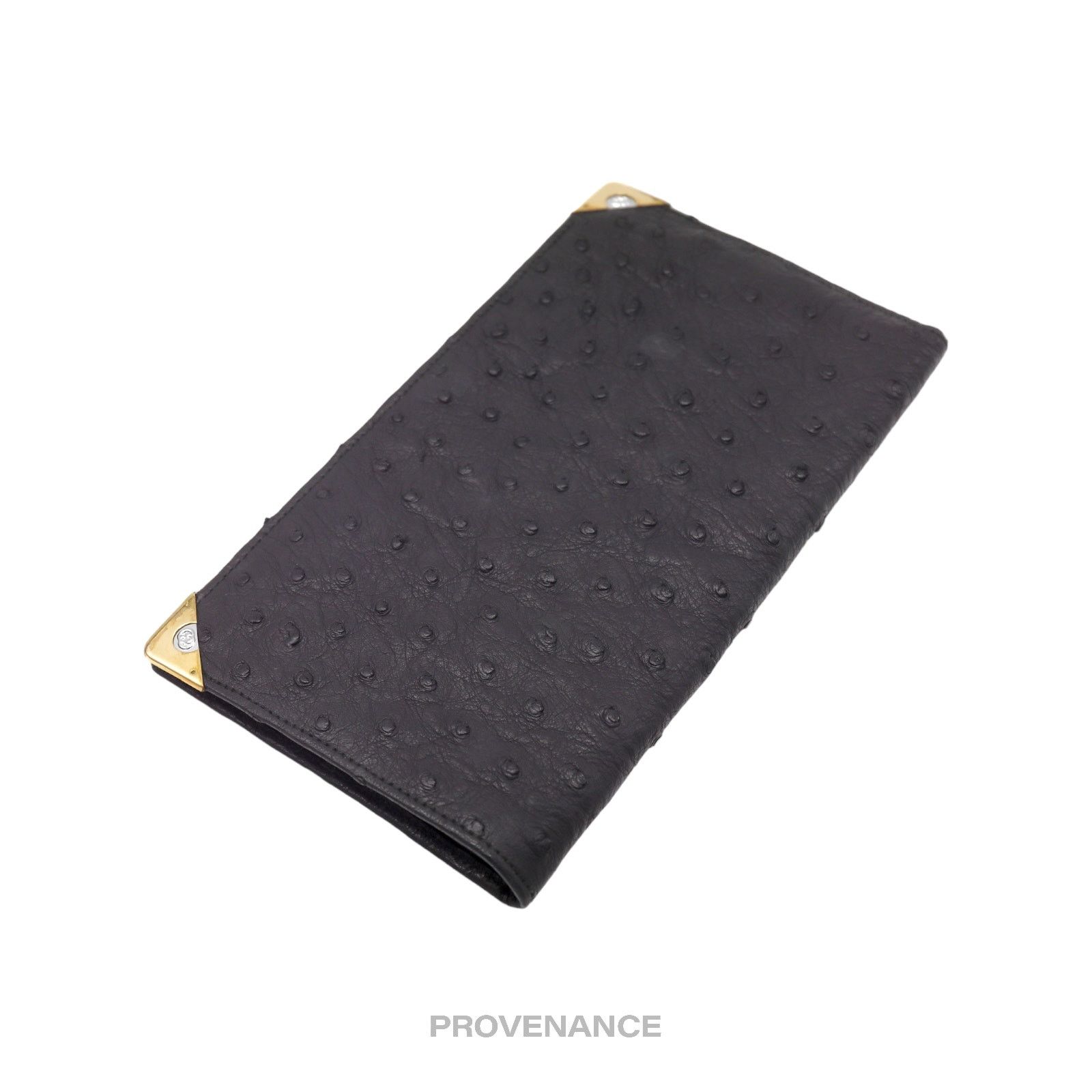 Gucci 🔴 Gucci Long Wallet - Black Ostrich Leather Size ONE SIZE - 4 Thumbnail
