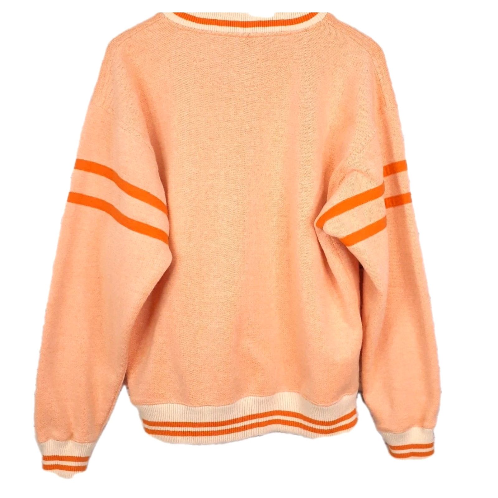 Vintage VINTAGE Cadre Athletic Varsity V Neck Sweater Mens Large Unisex Adults Pullover Knit Orange Cotton Blend Long Sleeve Sports Academia 90s Size US L / EU 52-54 / 3 - 2 Thumbnail