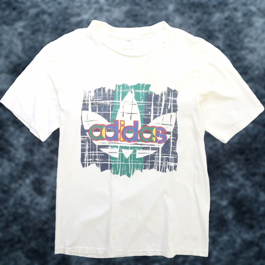 Vintage Adidas Trefoil T-Shirt Small 80s Cotton Short Sleeve Crew