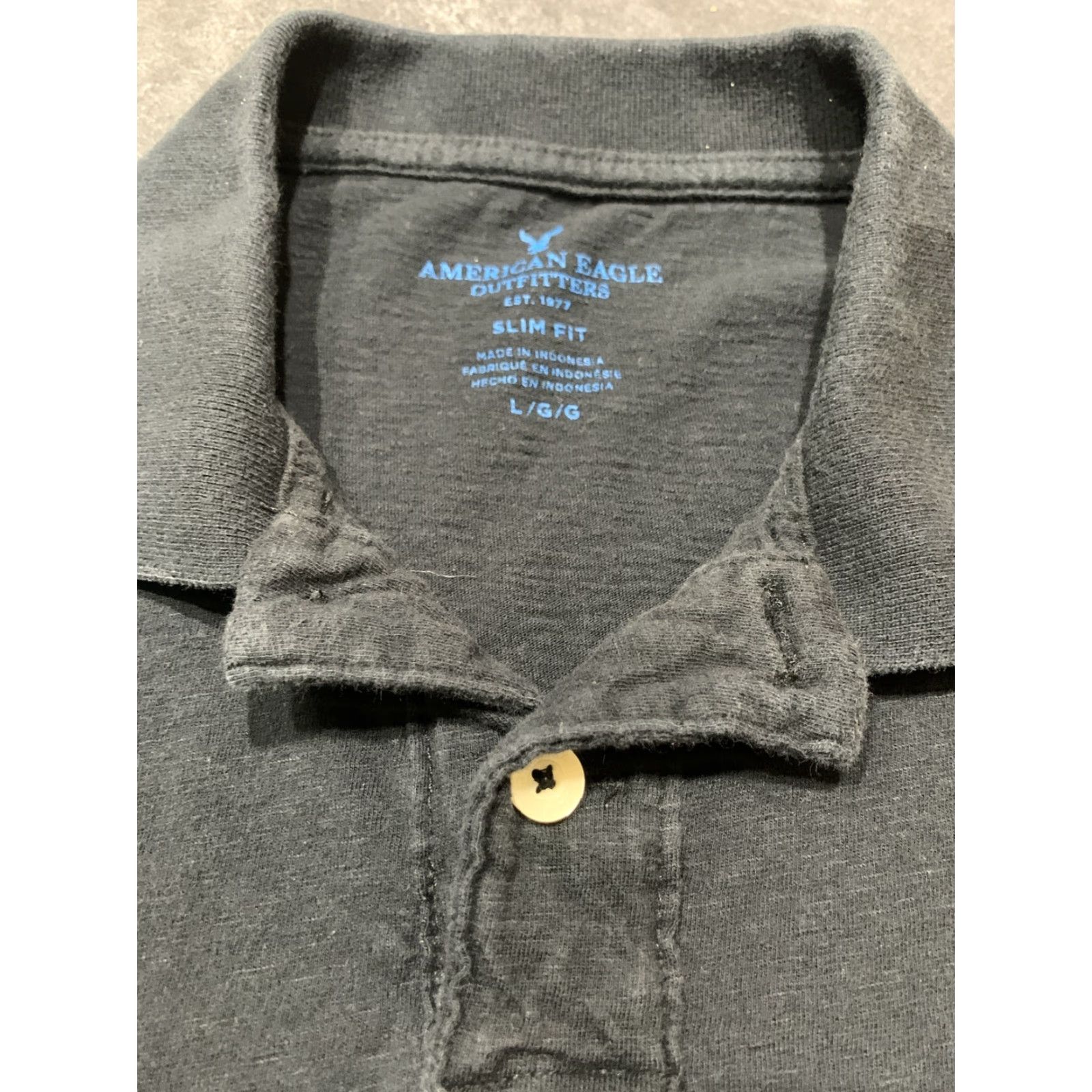 American Eagle Outfitters American Eagle Men's Golf Polo Shirt Slim Fit Short Sleeve Black L Activewear 90s Size US L / EU 52-54 / 3 - 5 Thumbnail