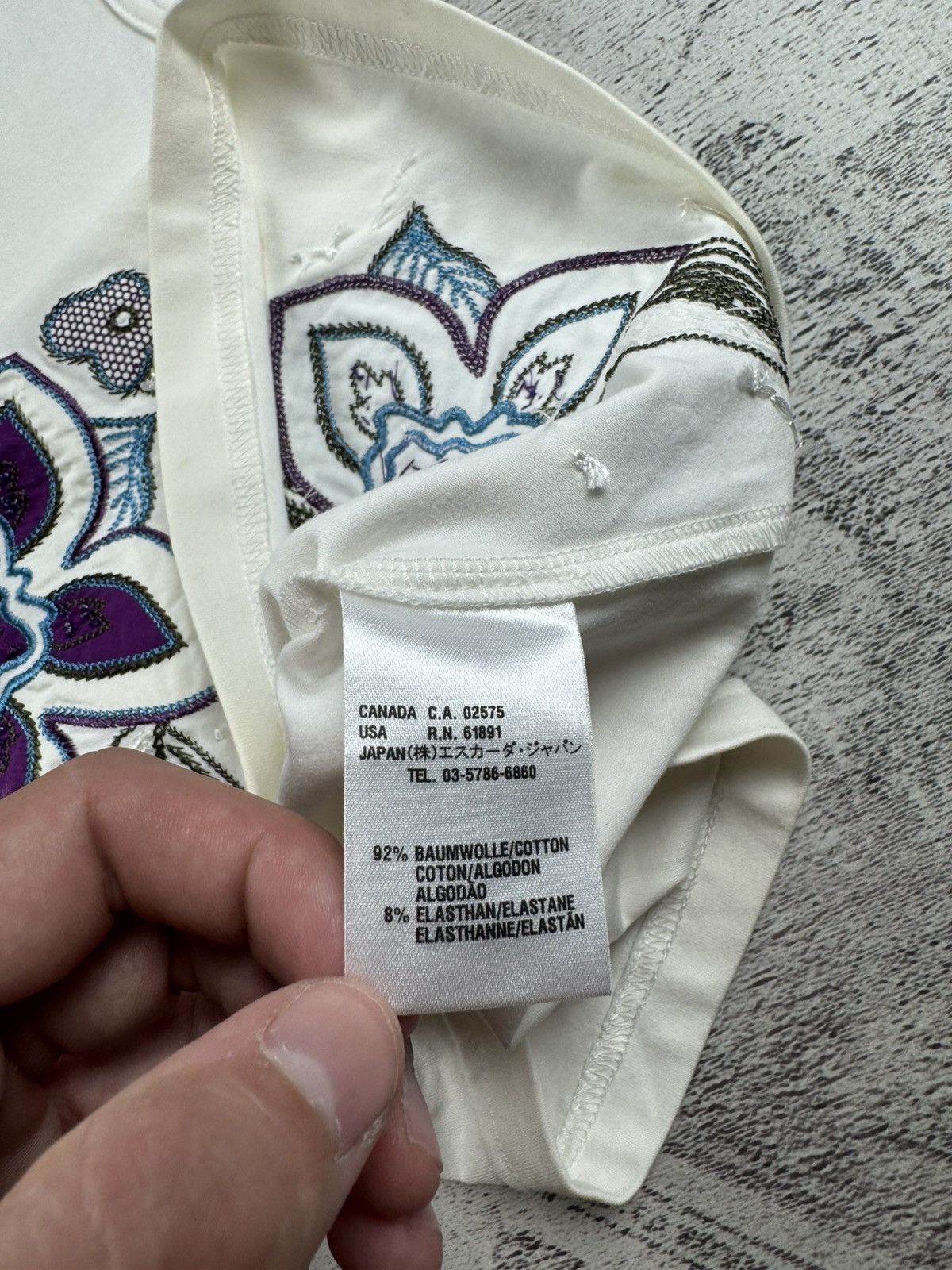 Escada Sport Escada Sport Embroidered Flowers Small Sleeveless White Luxury Tank Trotter Top Size S / US 4 / IT 40 - 15 Thumbnail
