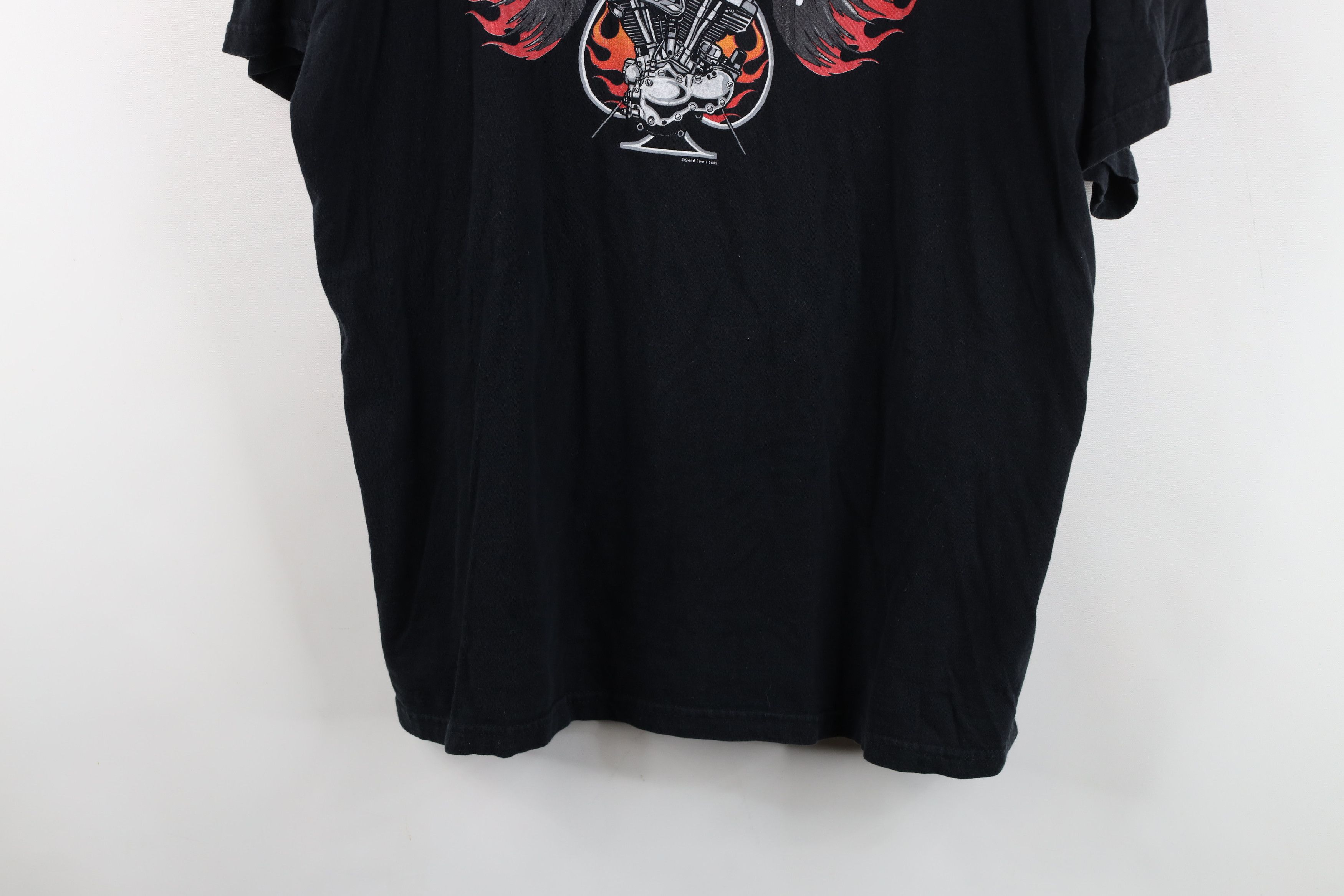 Vintage Vintage Y2K Bike Week Skull Flames Motorcycle T-Shirt Size US XL / EU 56 / 4 - 3 Thumbnail