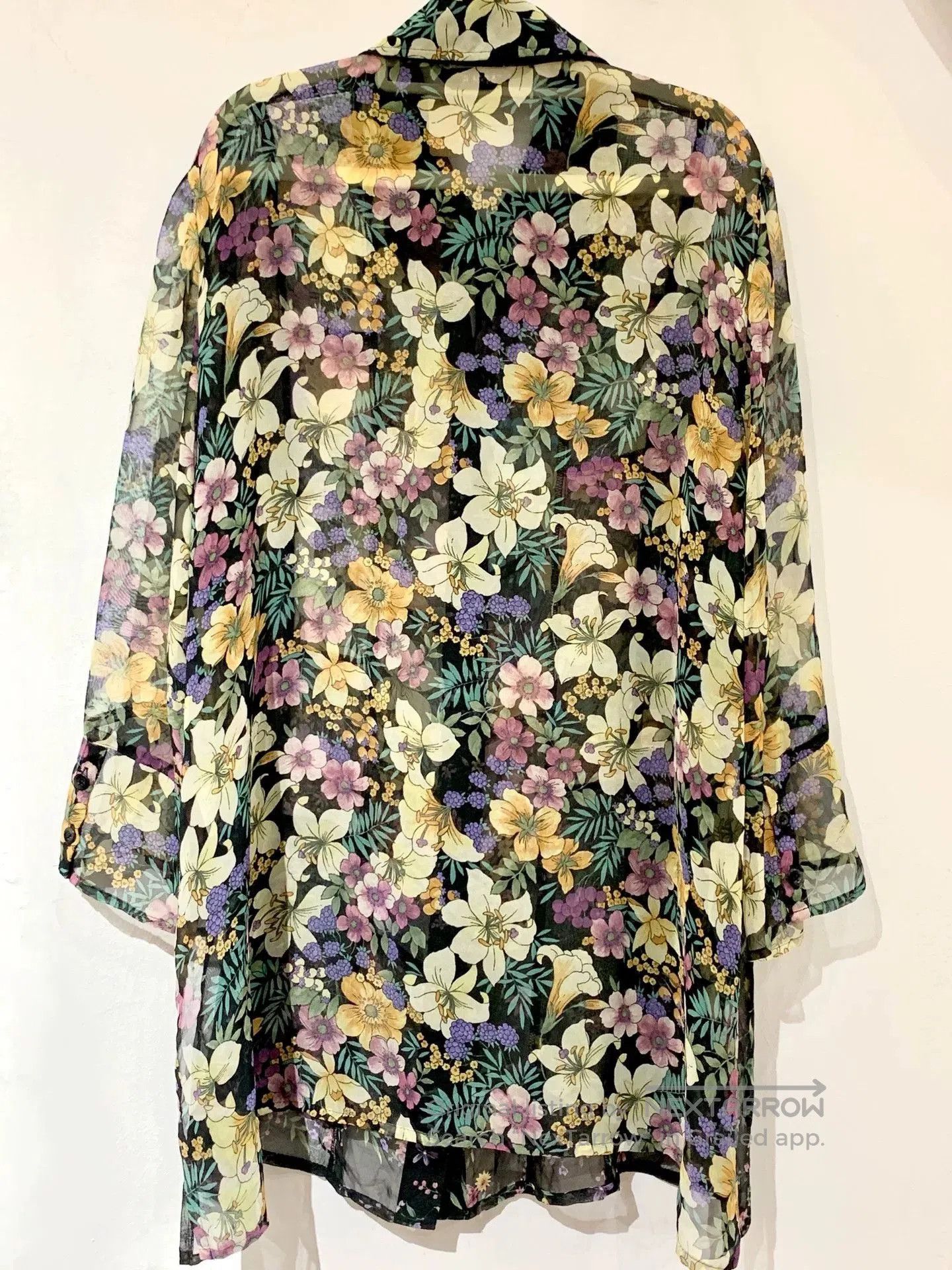 Mademoiselle Non Non Floral Transparent Blouse. Size S / US 4 / IT 40 - 2 Thumbnail