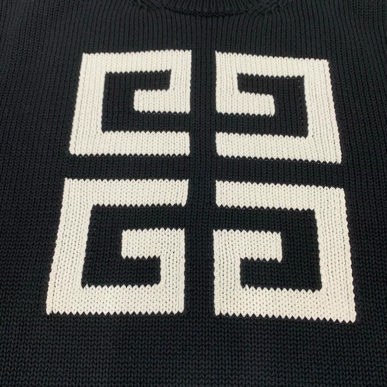 Givenchy Givenchy Black Destruction Big Logo Knit Sweater / XL Size US XL / EU 56 / 4 - 4 Thumbnail