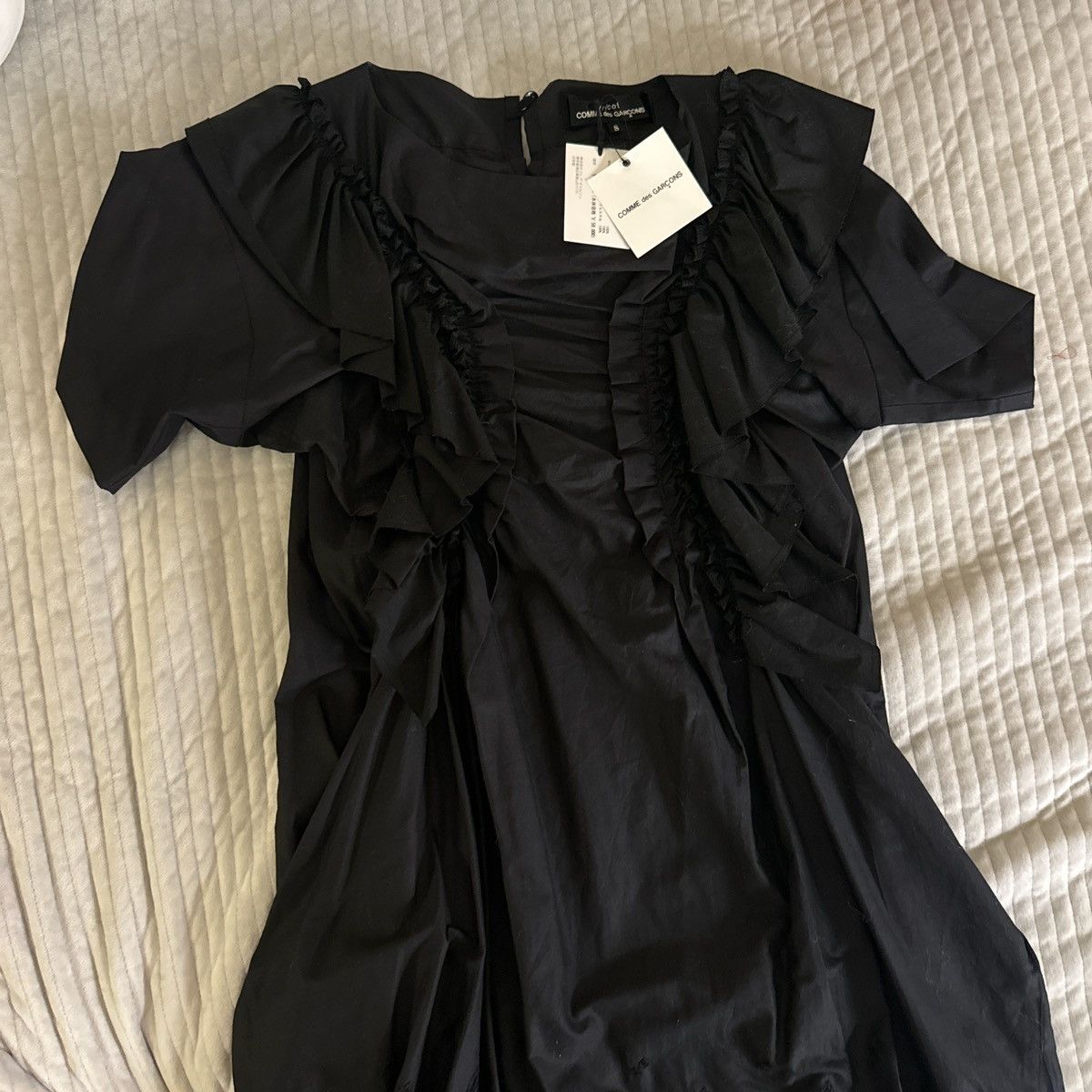 Tricot Comme des Garcons Comme des garçon tricot Black midi dress with ruffles Size S / US 4 / IT 40 - 5 Thumbnail