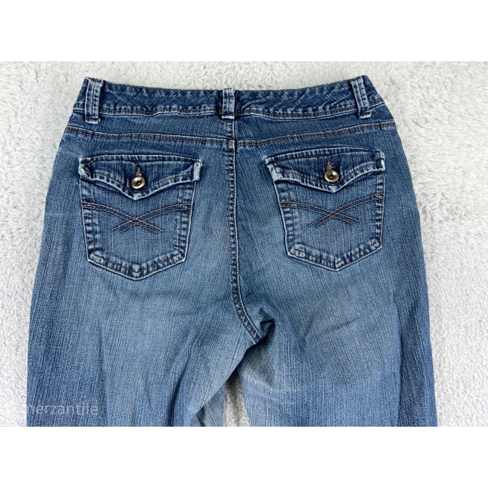 Vintage Sonoma Jeans Women 10 Blue Denim Bootcut Medium Wash Cotton Blend Stretch Shirt? Size 32" / US 10 / IT 46 - 3 Thumbnail