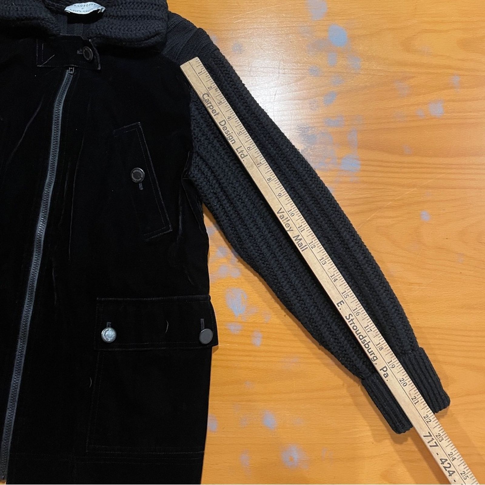 Alberta Ferretti Knit Velvet Black Philosophy di Alberta Ferretti Jacket Coat Size S / US 4 / IT 40 - 8 Thumbnail