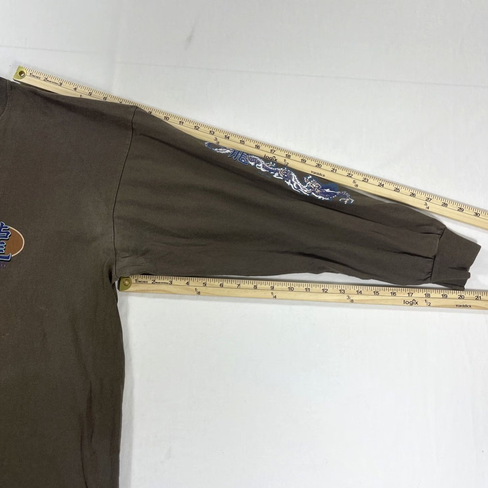 Gildan VINTAGE Gildan Shirt 2XL Long Sleeve Green Graphic 90s Heavyweight Mens Size US XXL / EU 58 / 5 - 7 Thumbnail