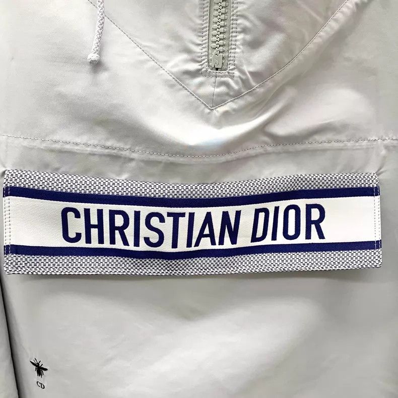 Dior Dior Greyish-white floral printed hooded drawstring semi-z Size S / US 4 / IT 40 - 5 Thumbnail