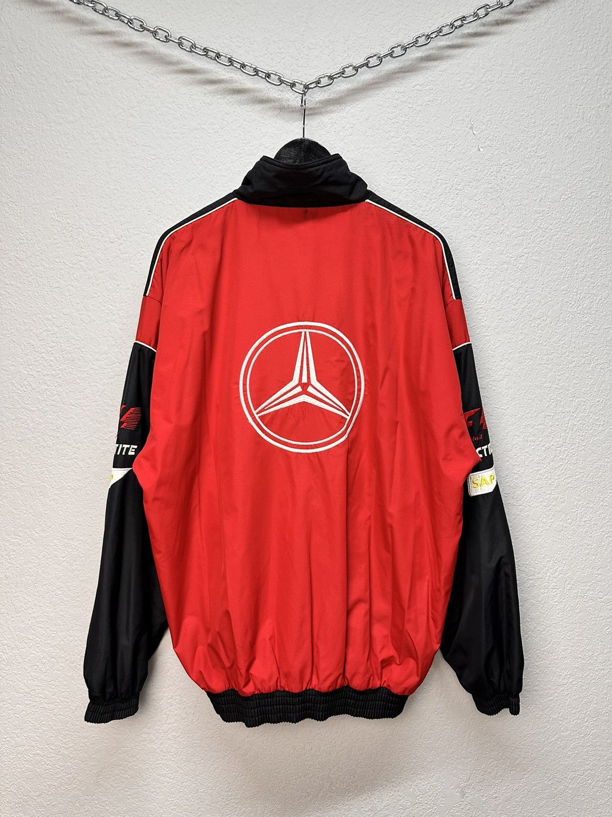 Mercedes-Benz Racing Jacket Moto Vodafone F1 Nascar Leather Red Bull Lucky Size US XL / EU 56 / 4 - 8 Thumbnail