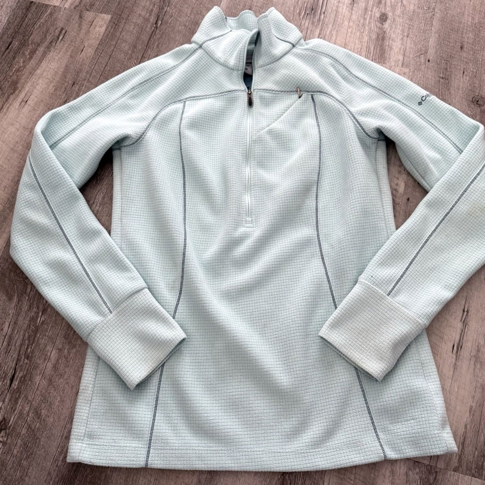 Vintage Columbia Titanium 1/2 Half Zip Fleece Pullover Womens Small Green Athletic Casual Sports Activewear Dress Up/Down Size S / US 4 / IT 40 - 7 Thumbnail