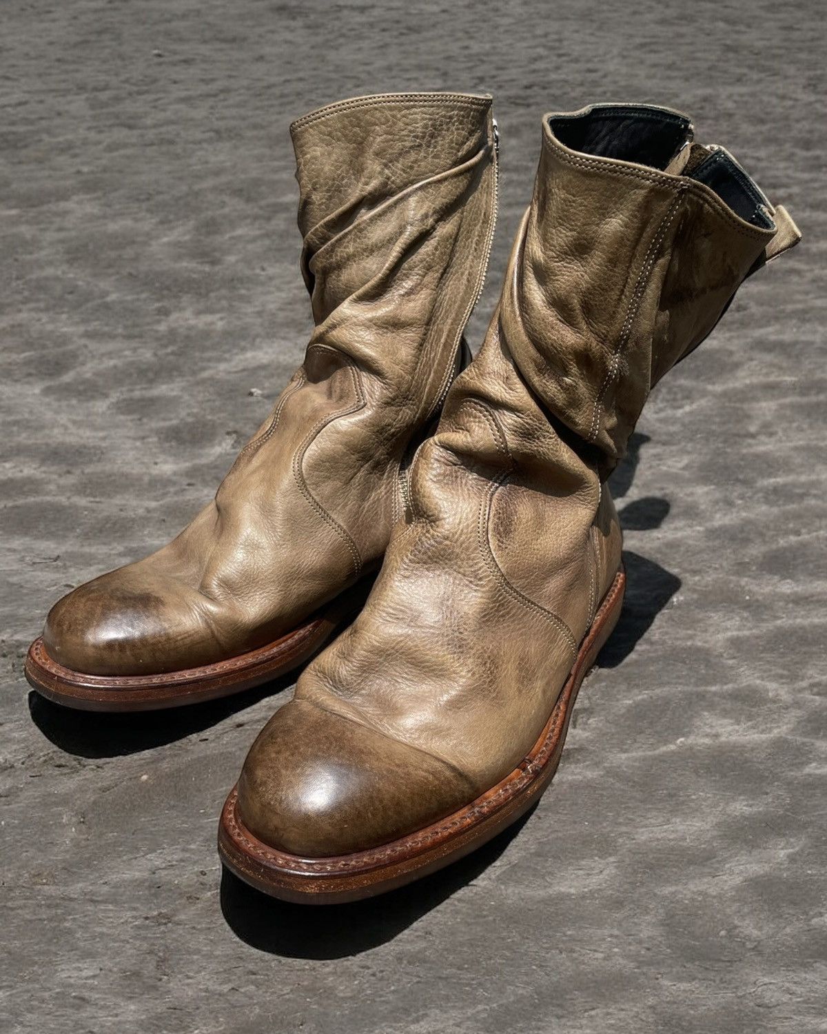 Maison MIHARA YASUHIRO 00s Mihara Yasuhiro Twisted Leather Boots 