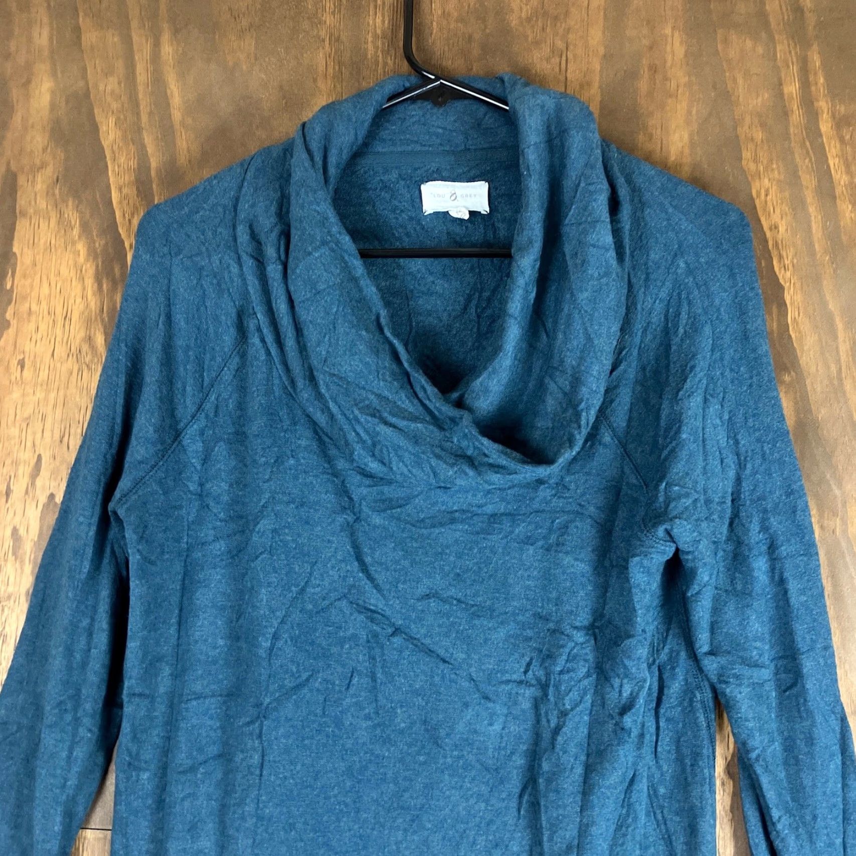 Lou & Grey Lou & Grey Womens Sweater Teal Cowl Neck Long Sleeve Soft Stretch Medium Size M / US 6-8 / IT 42-44 - 2 Thumbnail