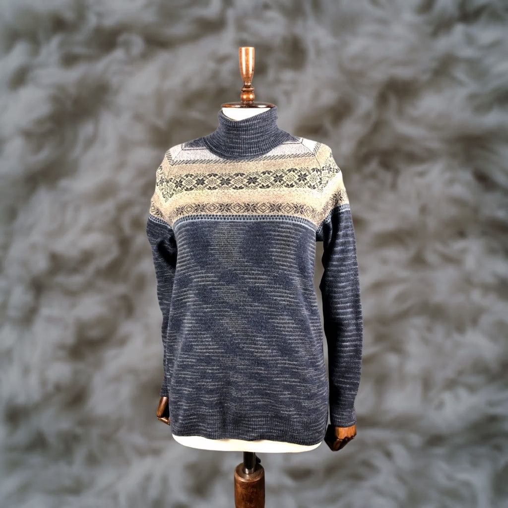 Missoni Missoni Sweater Wool Blue Roll Neck Women's Size 50 Patterned Ribbed Neck Long Sleeve Pullover Striped Knit Vintage No Size XL / US 12-14 / IT 48-50 - 1 Thumbnail