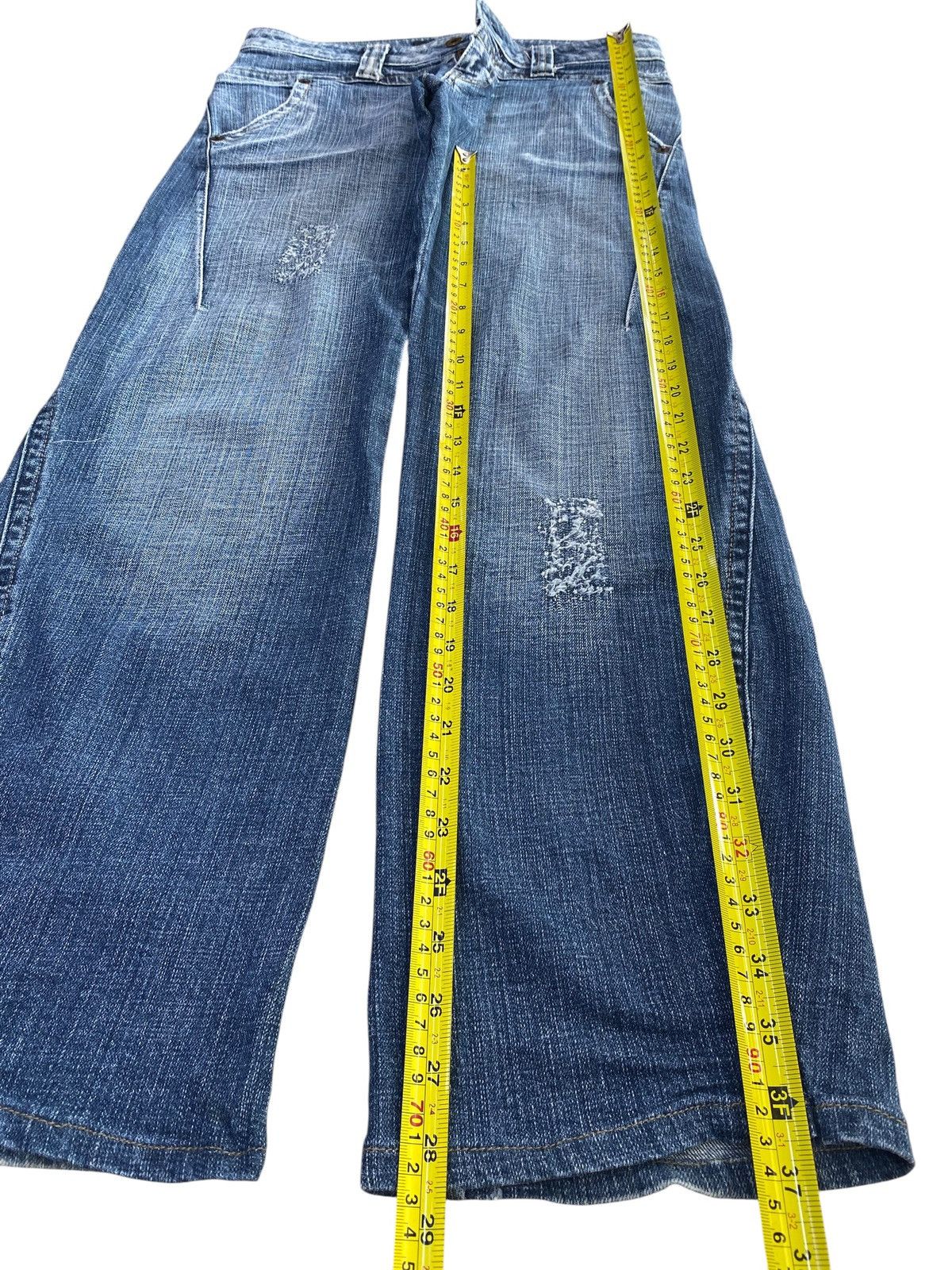 Japanese Brand Camel Road Faded Wash Ripped Style Baggy Jeans Size US 30 / EU 46 - 7 Thumbnail