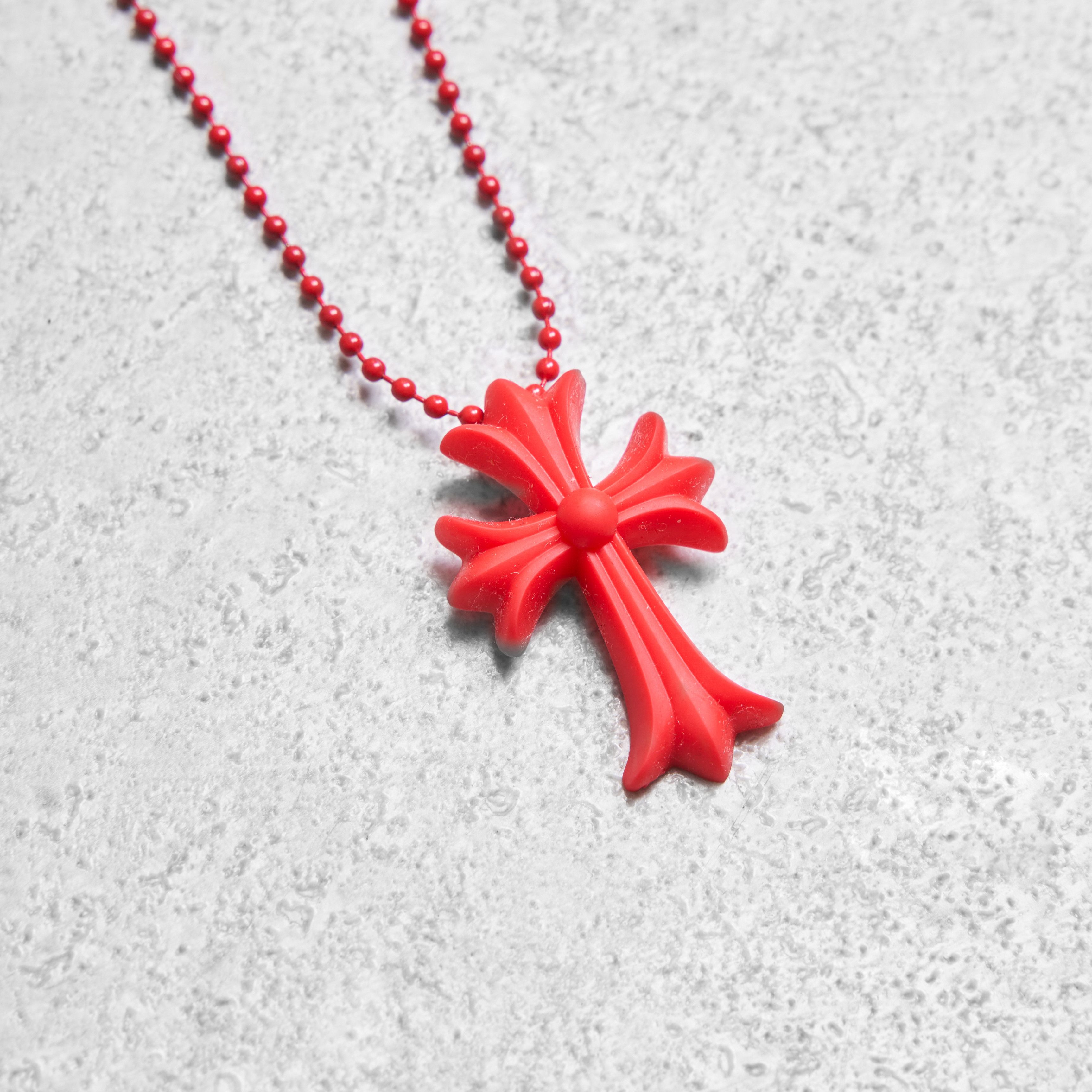 Chrome Hearts Chrome Hearts Silicrome Cross Necklace Red Size ONE SIZE - 2 Thumbnail
