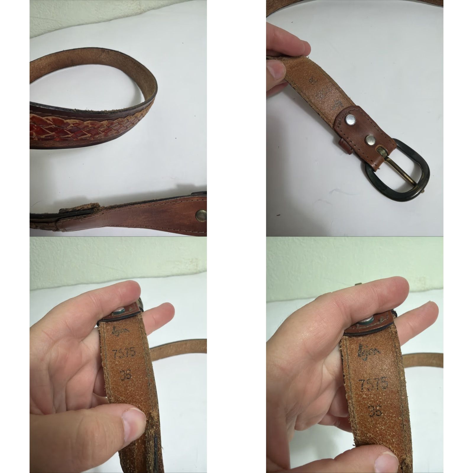 Vintage VINTAGE Lejon Leather Belt Western Size 36 Brown Mens Womens Size ONE SIZE - 8 Thumbnail