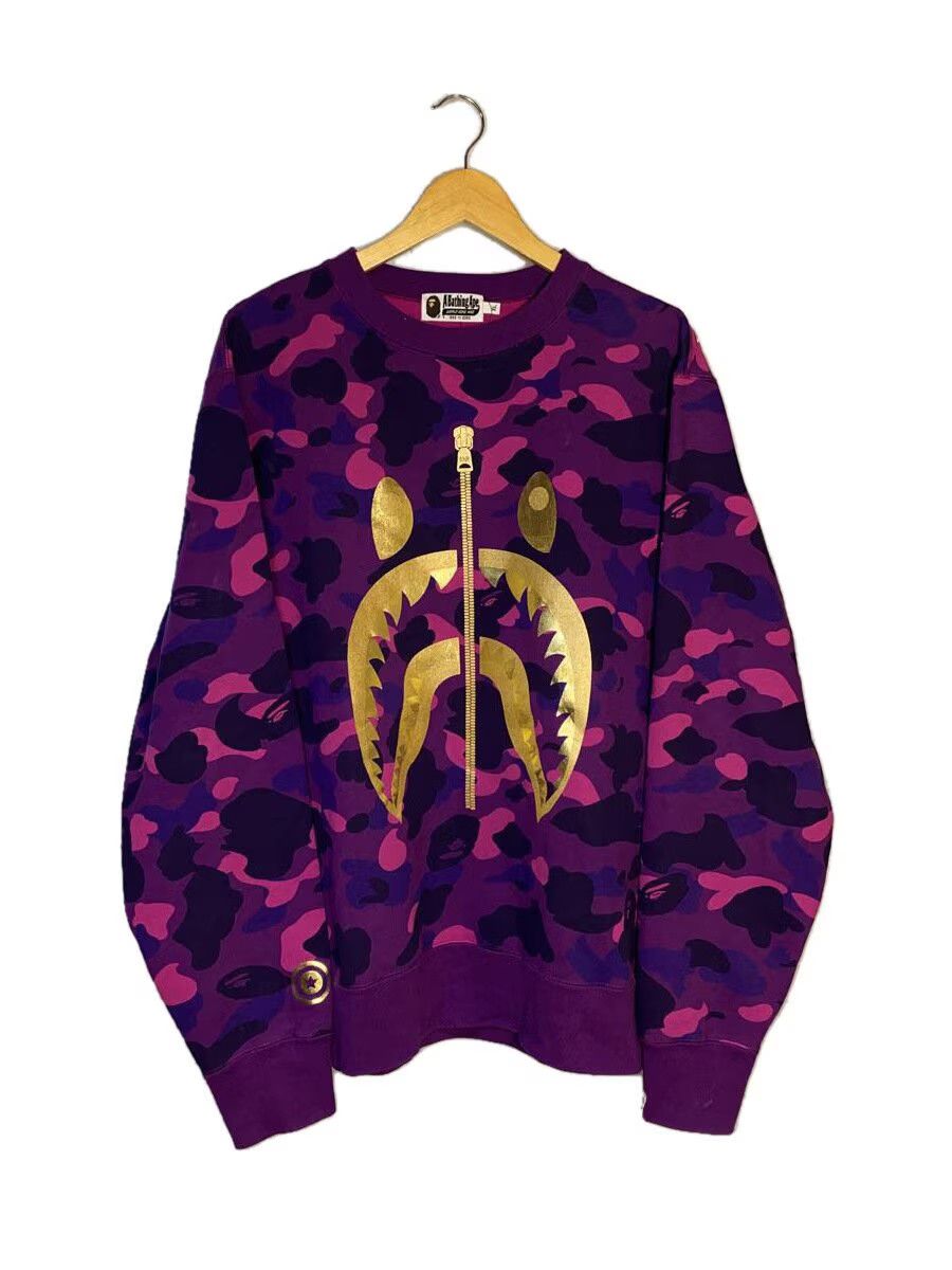 A Bathing Ape Monogram Cotton Sweatshirt Purple