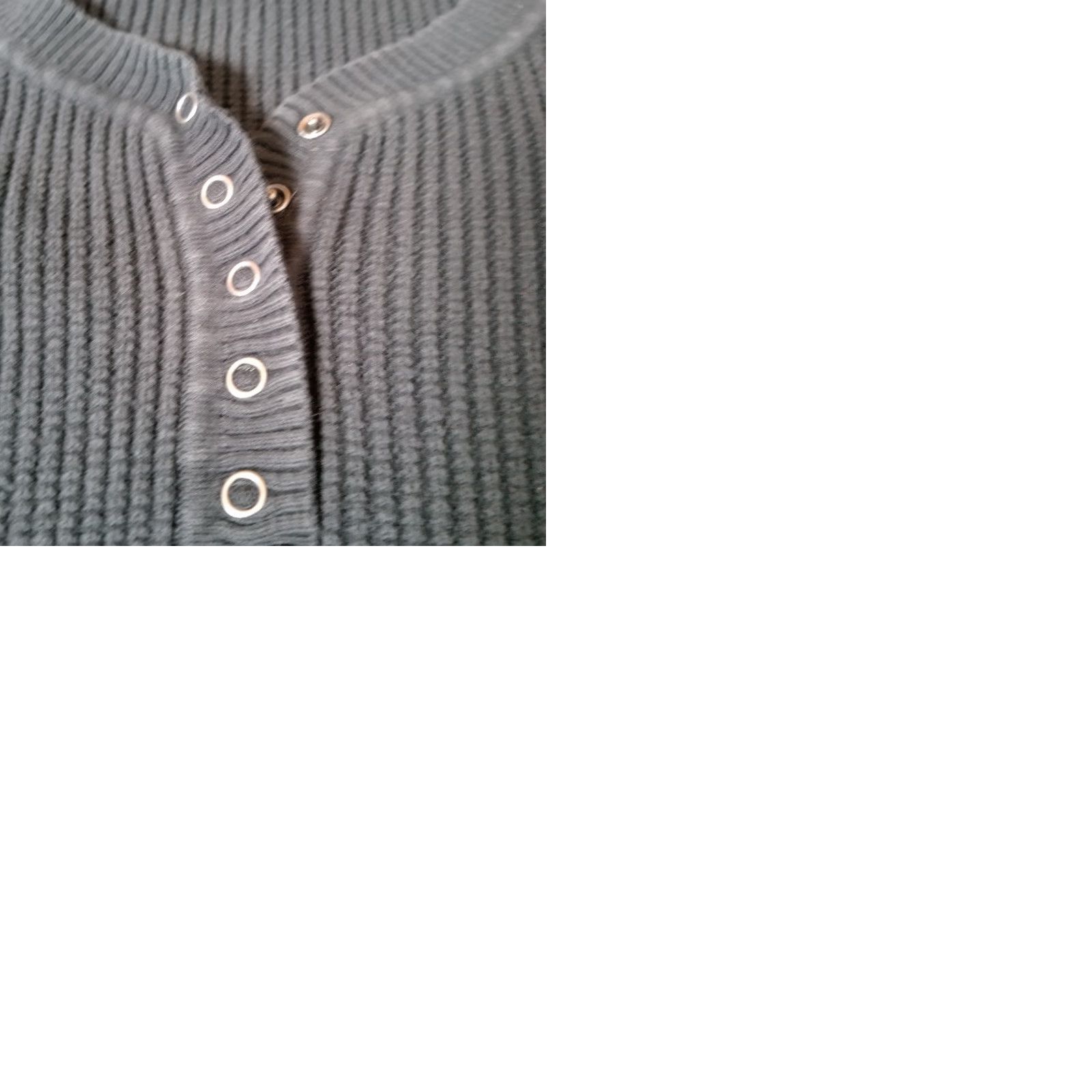 Athleta Athleta Sweater Women Small Slim Thermal Ribbed Knit Snap Organic Cotton Gray Size S / US 4 / IT 40 - 10 Thumbnail