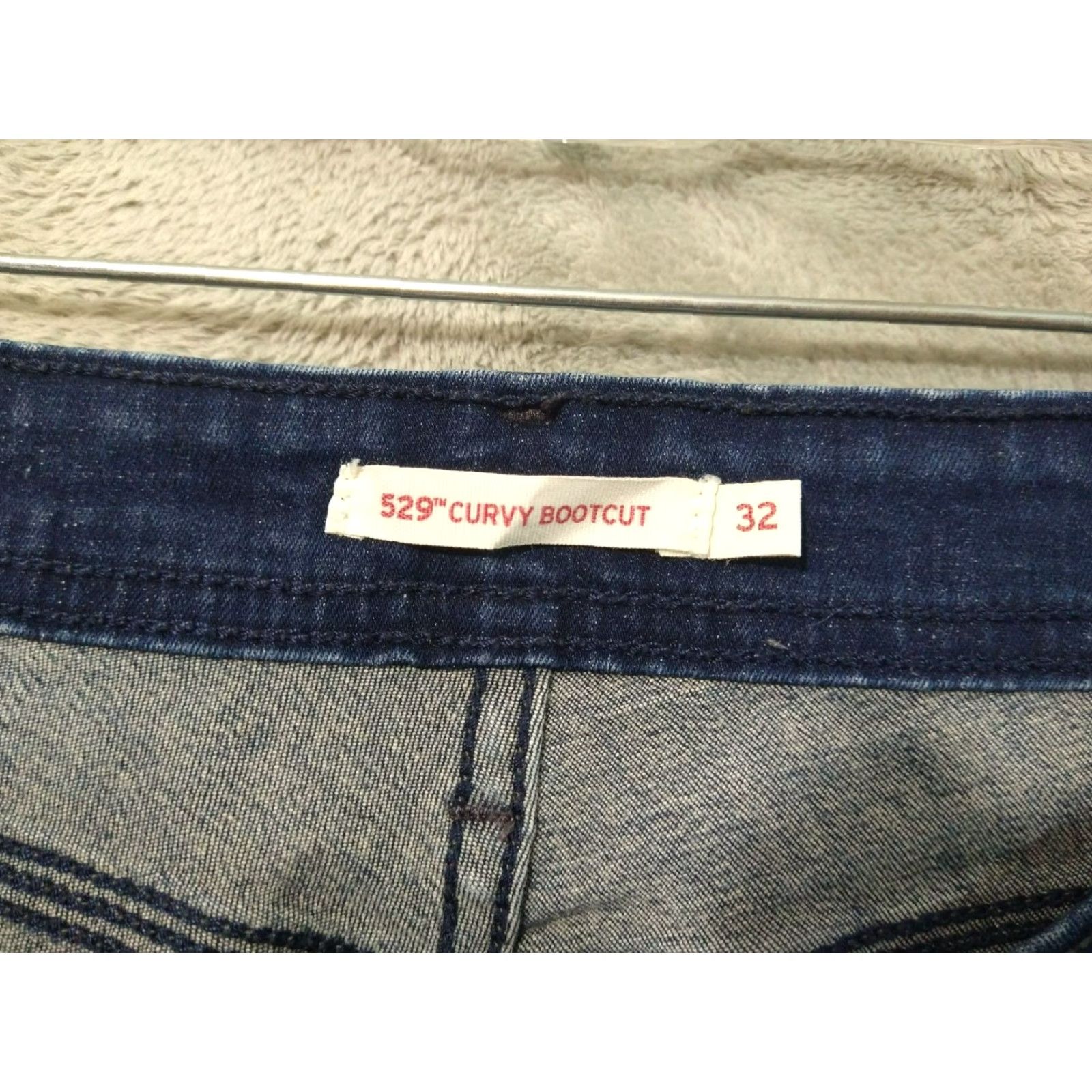 Levi's VINTAGE Levis 529 Jeans Womens 32 Blue Denim Curvy Bootcut Stretch Dark Wash 5-Pocket Design Cowboys Womens Size 32" / US 10 / IT 46 - 7 Thumbnail