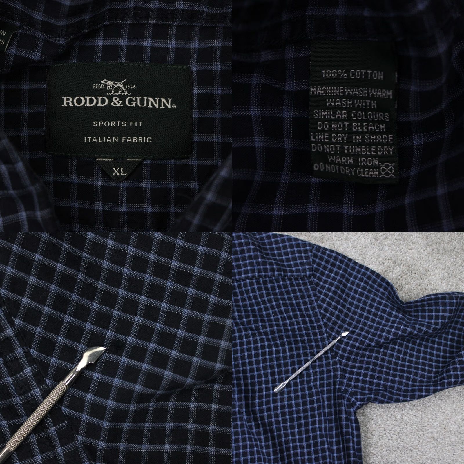 Rodd & Gunn Rodd & Gunn Shirt Mens XL Blue Leggiuno Cotton L/S Button-Up Check Knit? (rephrase) Size US XL / EU 56 / 4 - 8 Thumbnail