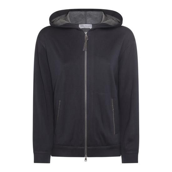 Brunello Cucinelli BRUNELLO CUCINELLI Women Hoodies MD828SB806 C8366 Blue Size S / US 4 / IT 40 - 1 Thumbnail
