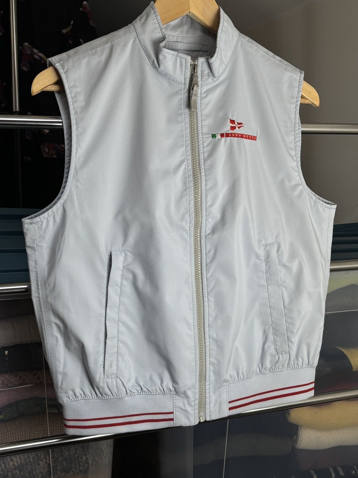 Prada × Vintage Prada Luna Rossa Baby Blue Vintage Yachting Vest Size M / US 6-8 / IT 42-44 - 2 Thumbnail