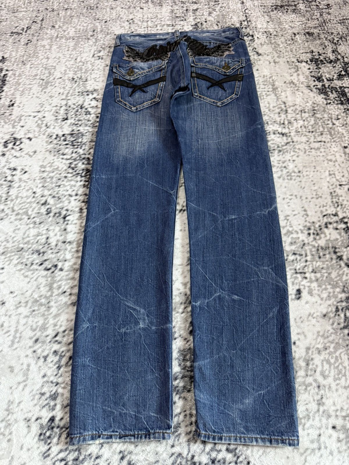 Japanese Brand Japanese Brand Sirmione Embroidery Goth Wings Y2K Jeans Size 29" - 1 Thumbnail