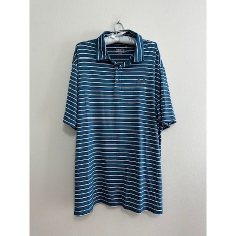 Under Armour Under Armour teal striped polo size XL Size US XL / EU 56 / 4 - 2 Thumbnail