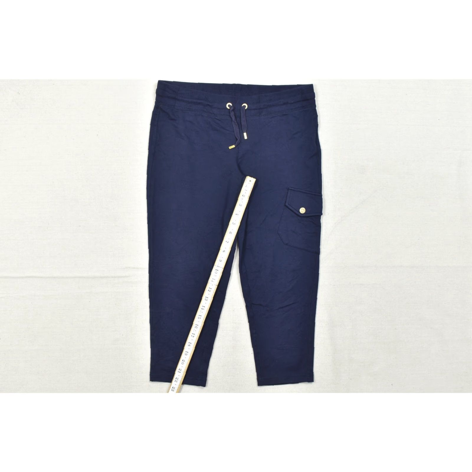Ralph Lauren Lauren Ralph Lauren Active Women's S Navy Blue Cargo Jogger Sweatpants Drawstring Logo Cotton Blend Tapered Leg Casual Pants Women Size 28" / US 6 / IT 42 - 4 Thumbnail