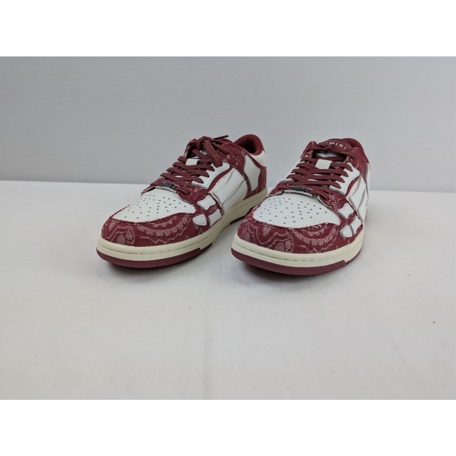 Amiri o1rshd1 Q:2/Bandana Denim Skeleton Top Low Sneakers Burgundy Size US 9 / EU 42 - 8 Thumbnail