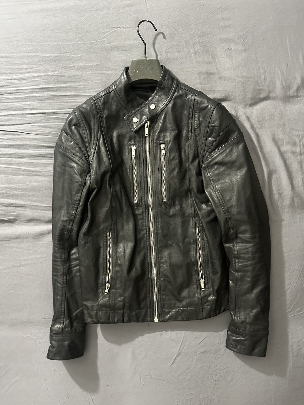 Rick Owens Rick Owens Slim-Fit Leather Moto Jacket Size US M / EU 48-50 / 2 - 1 Thumbnail