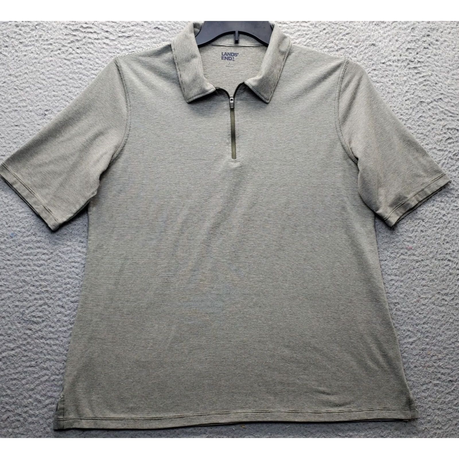 Lands' End Lands' End Rugby Shirt Men L Gray Short Sleeve Quarter Zip Side Slit Stretch Size US L / EU 52-54 / 3 - 2 Thumbnail