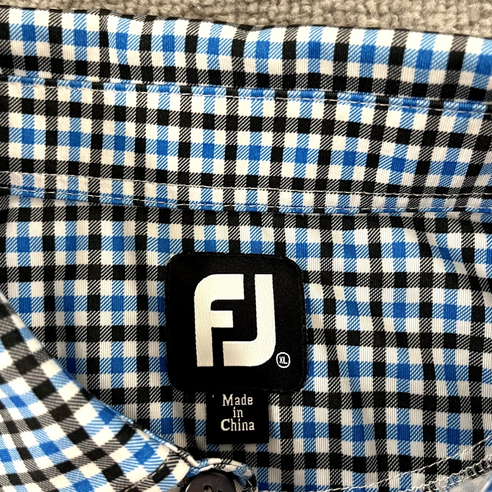 Footjoy FootJoy Polo Shirt Mens XL Blue Black Plaid Eagle Creek Golf Club Sport Polo Size US XL / EU 56 / 4 - 3 Thumbnail