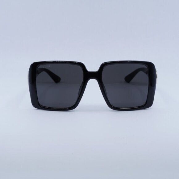 Gucci Gucci GG1692SA 001 Sunglasses Shiny Black Square Frame, Grey Size ONE SIZE - 3 Thumbnail