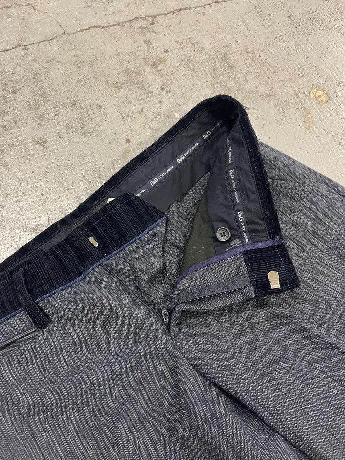 Dolce & Gabbana AW2003 Dolce & Gabbana Corduroy Waistband Grey Tailored Pants Size US 32 / EU 48 - 10 Thumbnail