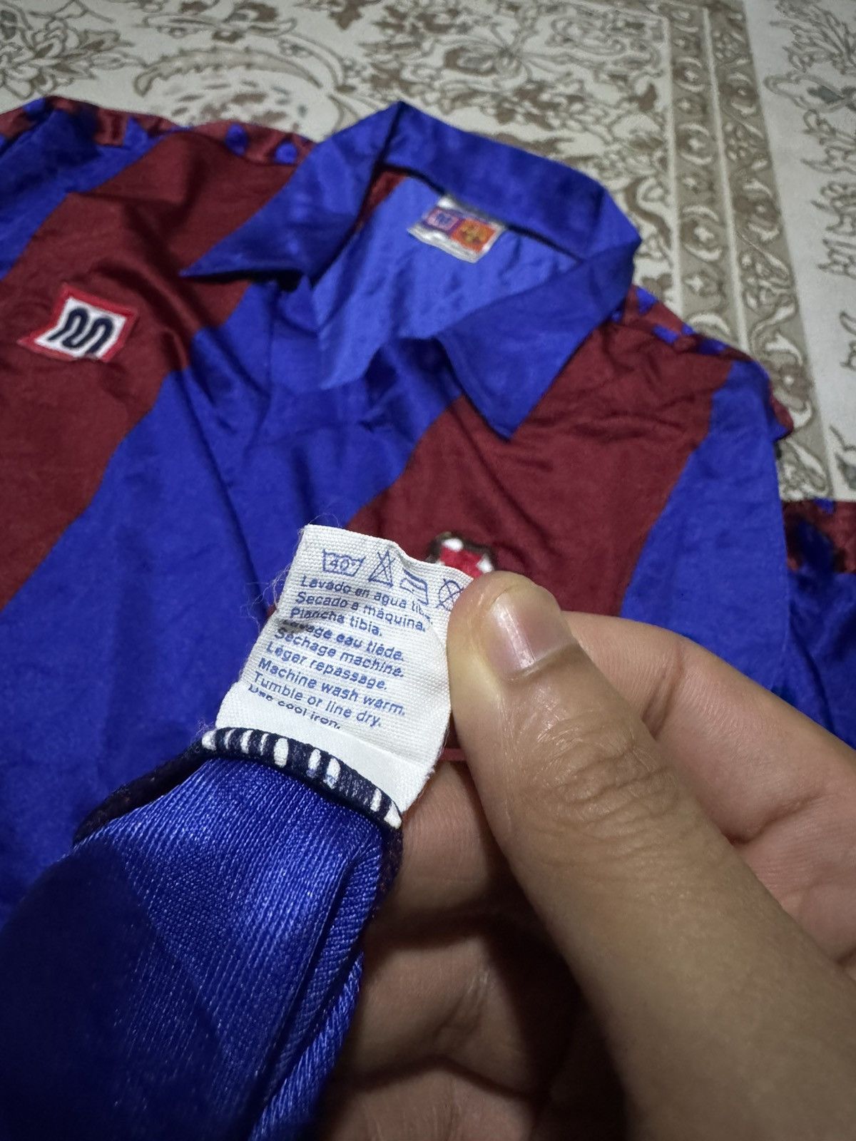 Vintage Vtg 80’s Maradonna Era Home Barcelona L/S Stripe Jersey Size US M / EU 48-50 / 2 - 10 Thumbnail