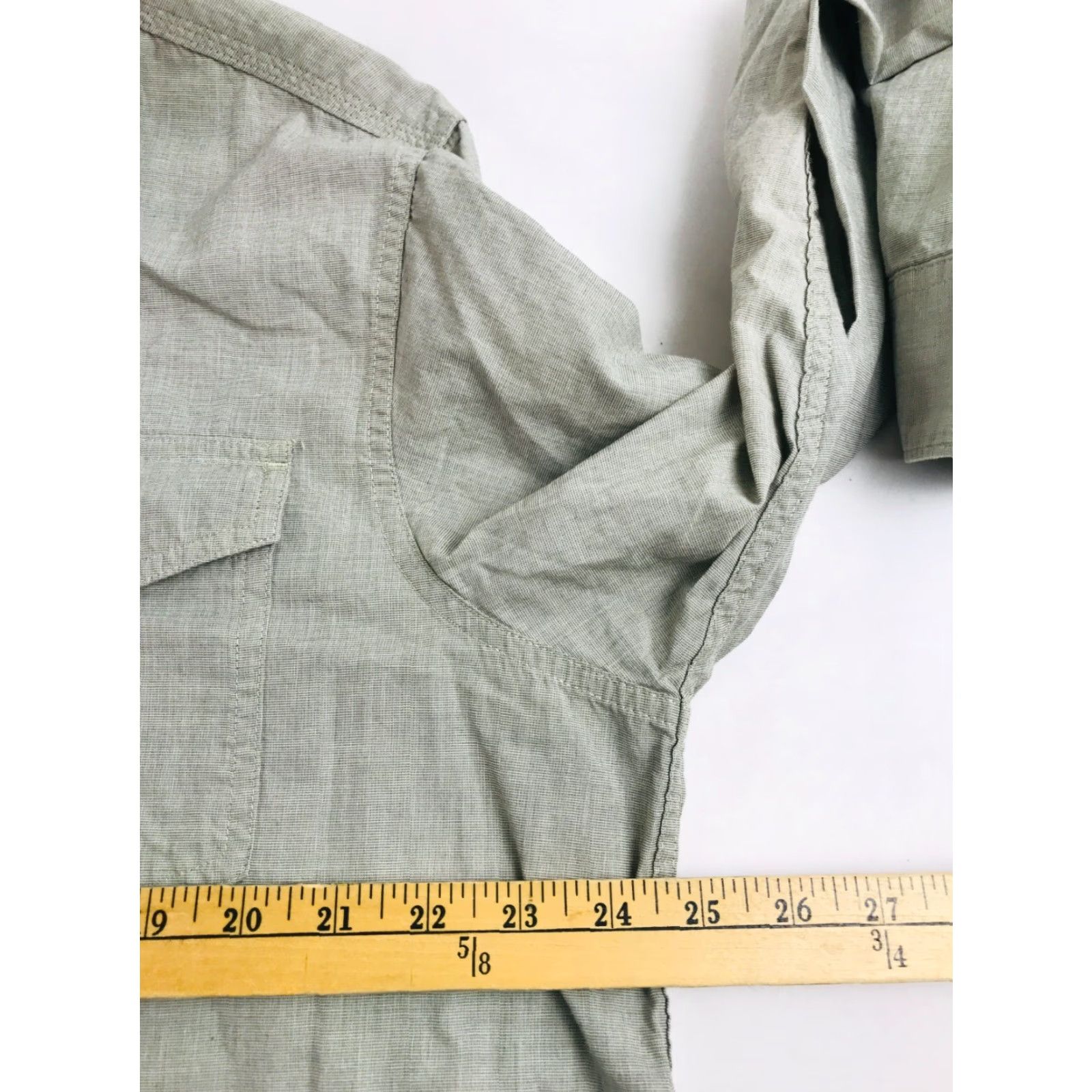 Wrangler Wrangler Shirt Men's XL Green Button Up Pockets Flaps Long Sleeve Size US XL / EU 56 / 4 - 4 Thumbnail