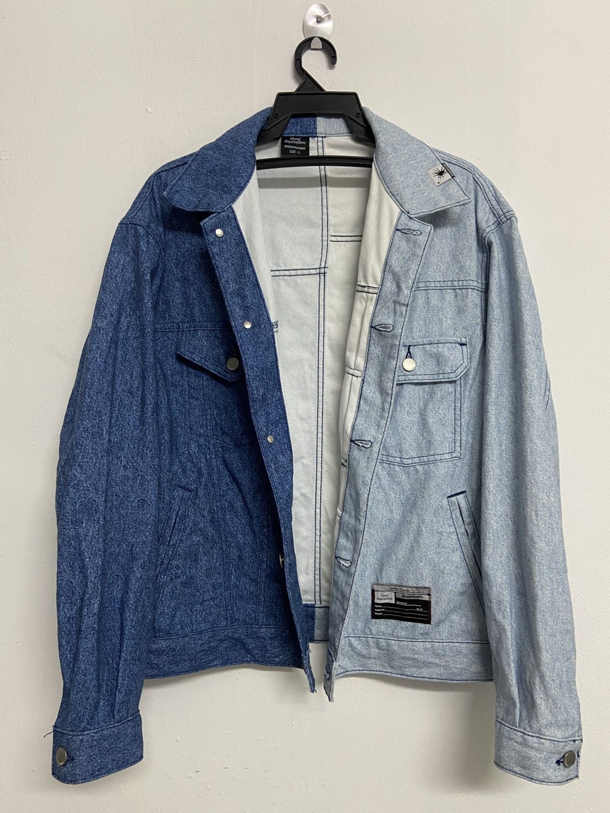 Maison MIHARA YASUHIRO Gu x Miharayasuhiro Two Tone Denim Trucker Jacket Size US L / EU 52-54 / 3 - 2 Thumbnail