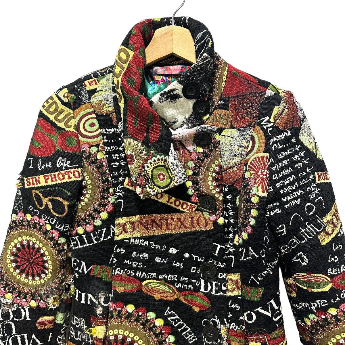 Desigual Manteau coat multi embroidery vintage Size XS / US 0-2 / IT 36-38 - 3 Thumbnail