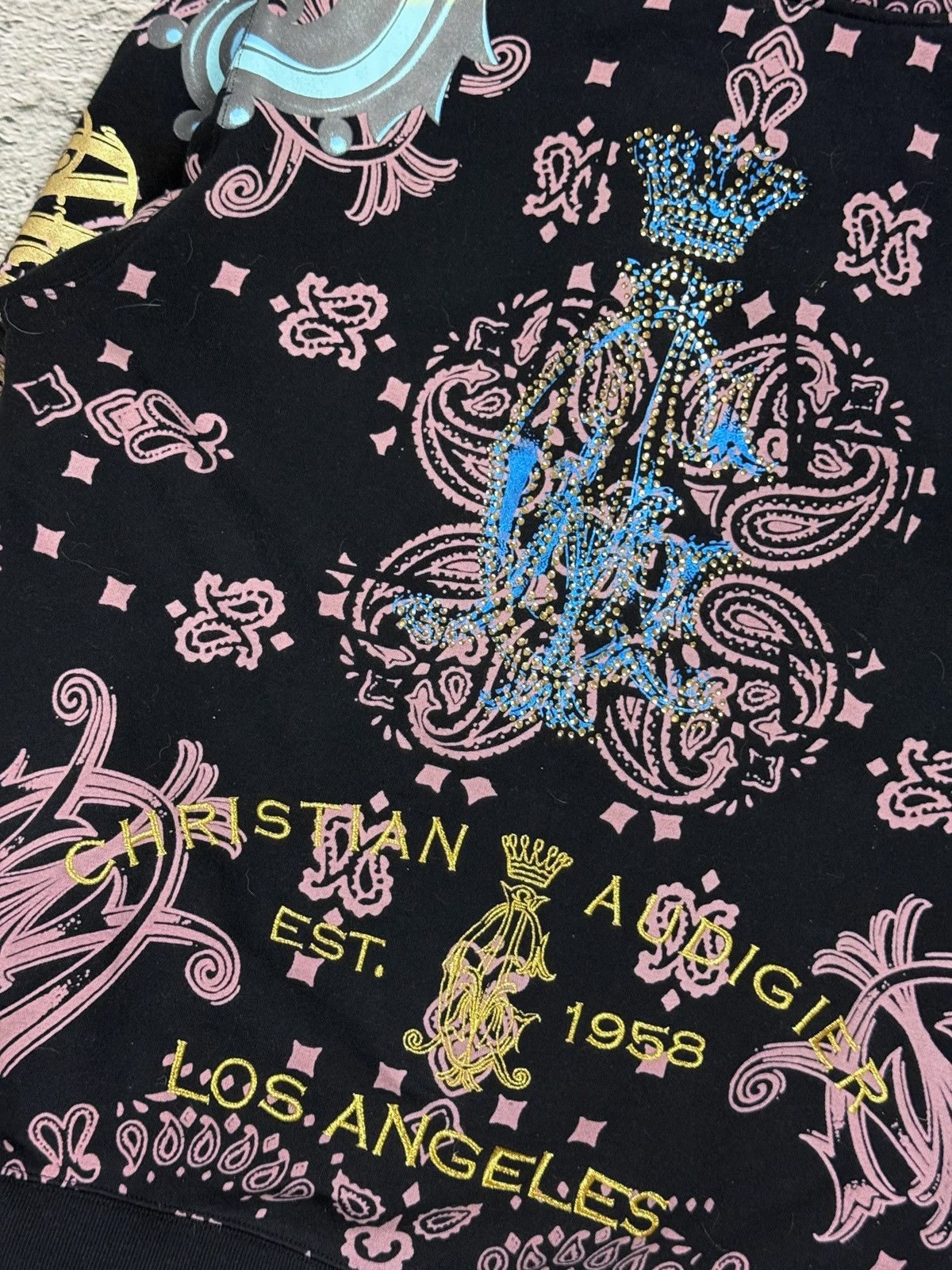 Ed Hardy Ed Hardy zip hoodie vintage Christian Audigier gold black Size US XL / EU 56 / 4 - 10 Thumbnail
