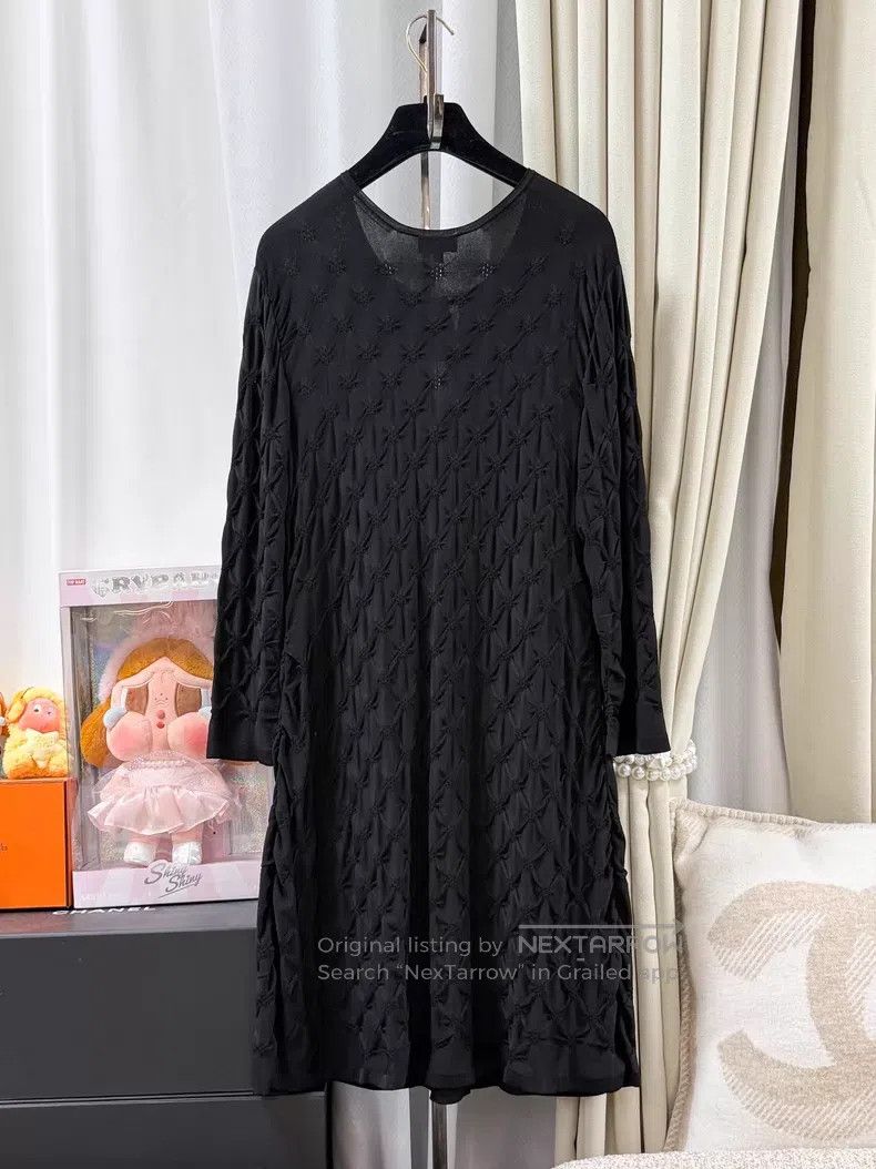 Chanel Chanel Long-sleeved dress with diamond checkered lace-up b Size XS / US 0-2 / IT 36-38 - 3 Thumbnail