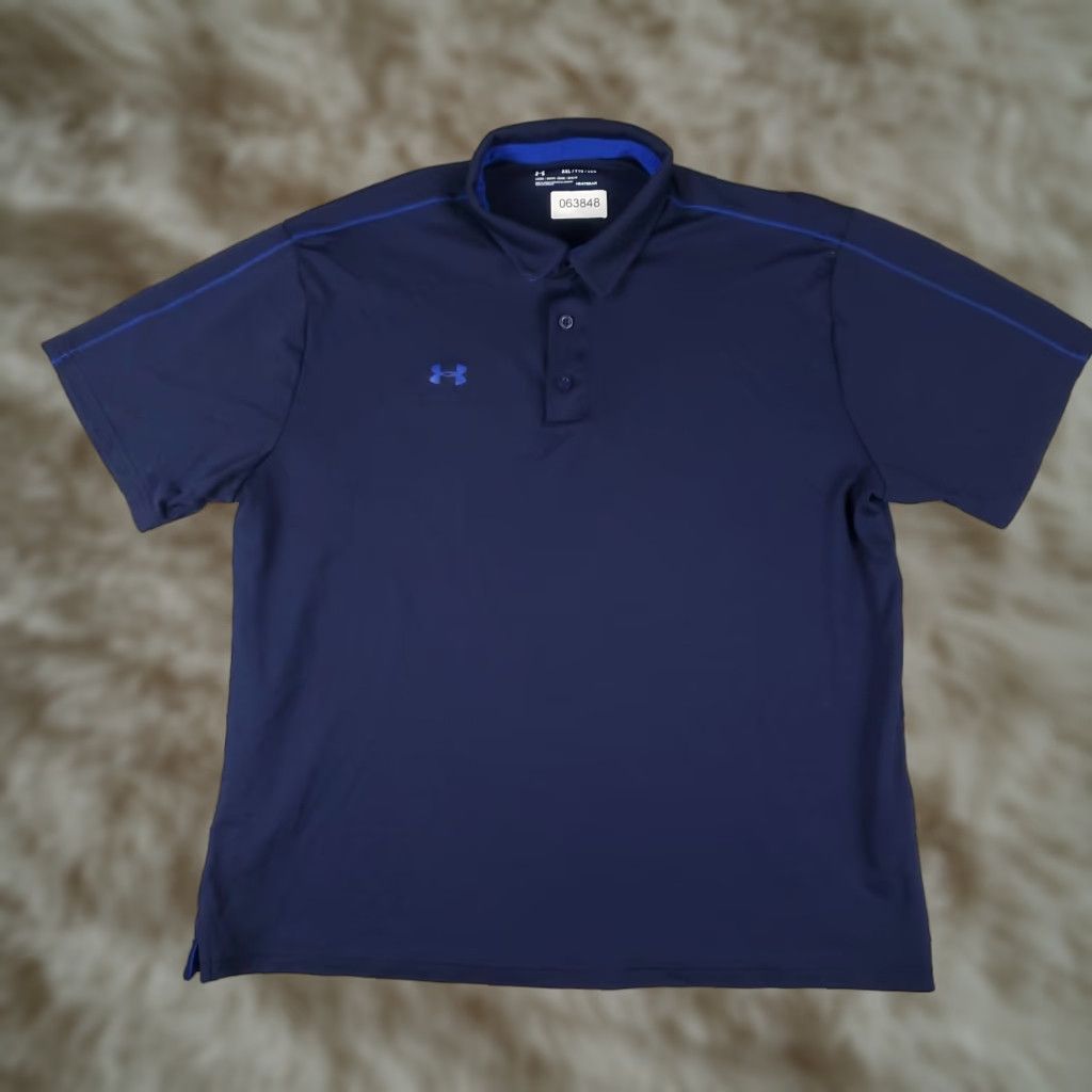 Under Armour Under Armour Shirt Polo 2XL Blue Golf Casual Short Sleeve Mens Size US XXL / EU 58 / 5 - 1 Thumbnail